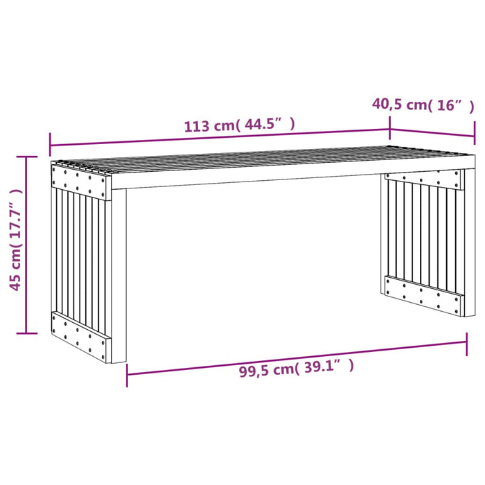 Panca da Giardino Estensibile 212,5x40,5x45 cm Massello Pino 832525