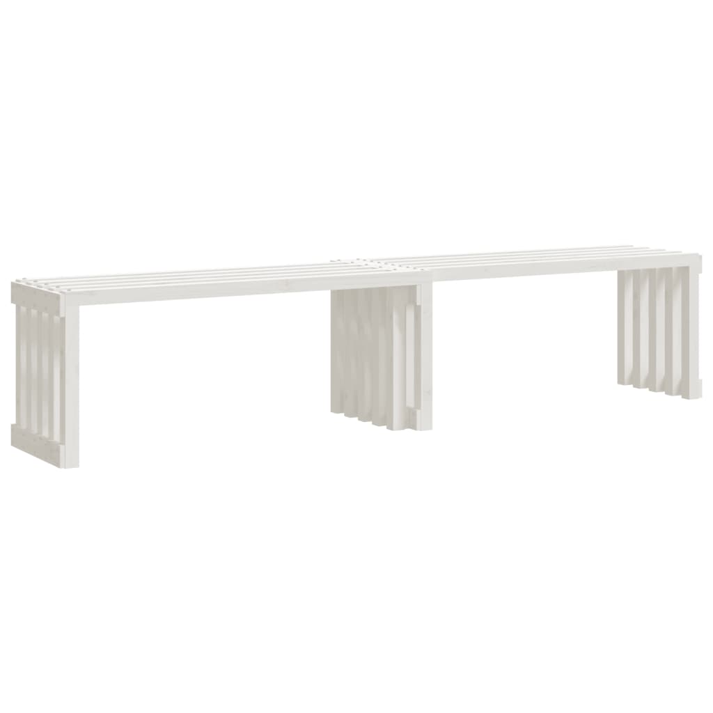 Panca Giardino Estensibile Bianca 212,5x40,5x45cm Massello Pino 832526