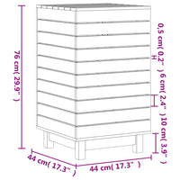 Cesto per Bucato Nero 44x44x76 cm Legno Massello Pino 833332