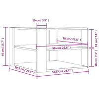 Tavolino Salotto Grigio Sonoma 59,5x59,5x40cm Legno Multistrato 834255