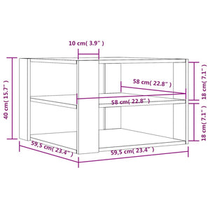 Tavolino Salotto Grigio Sonoma 59,5x59,5x40cm Legno Multistrato 834255