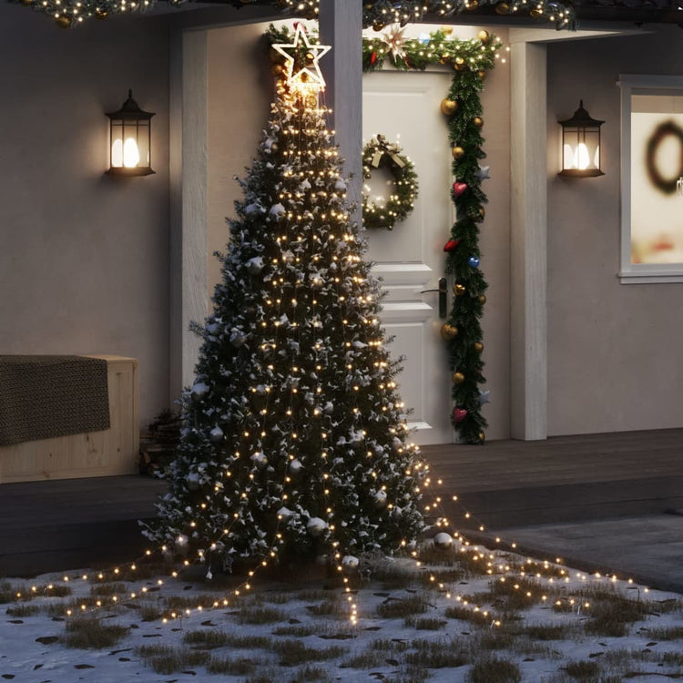 Illuminazione per Albero di Natale 320 LED Bianco Caldo 375 cm 356923