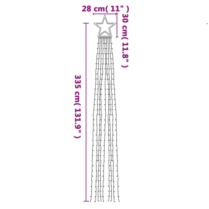 Illuminazione per Albero di Natale 320 LED Bianco Freddo 375 cm 356924