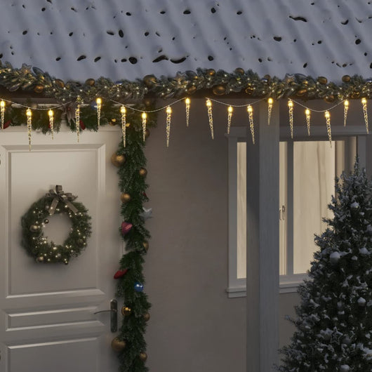 Luce Natale a Ghiacciolo 100 LED Bianco Caldo 10 m Acrilico PVC 356227