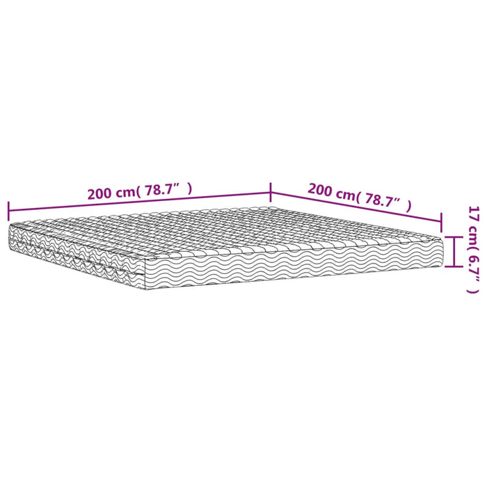 Materasso in Schiuma Bianco 200x200 cm Durezza H2 H3 356348