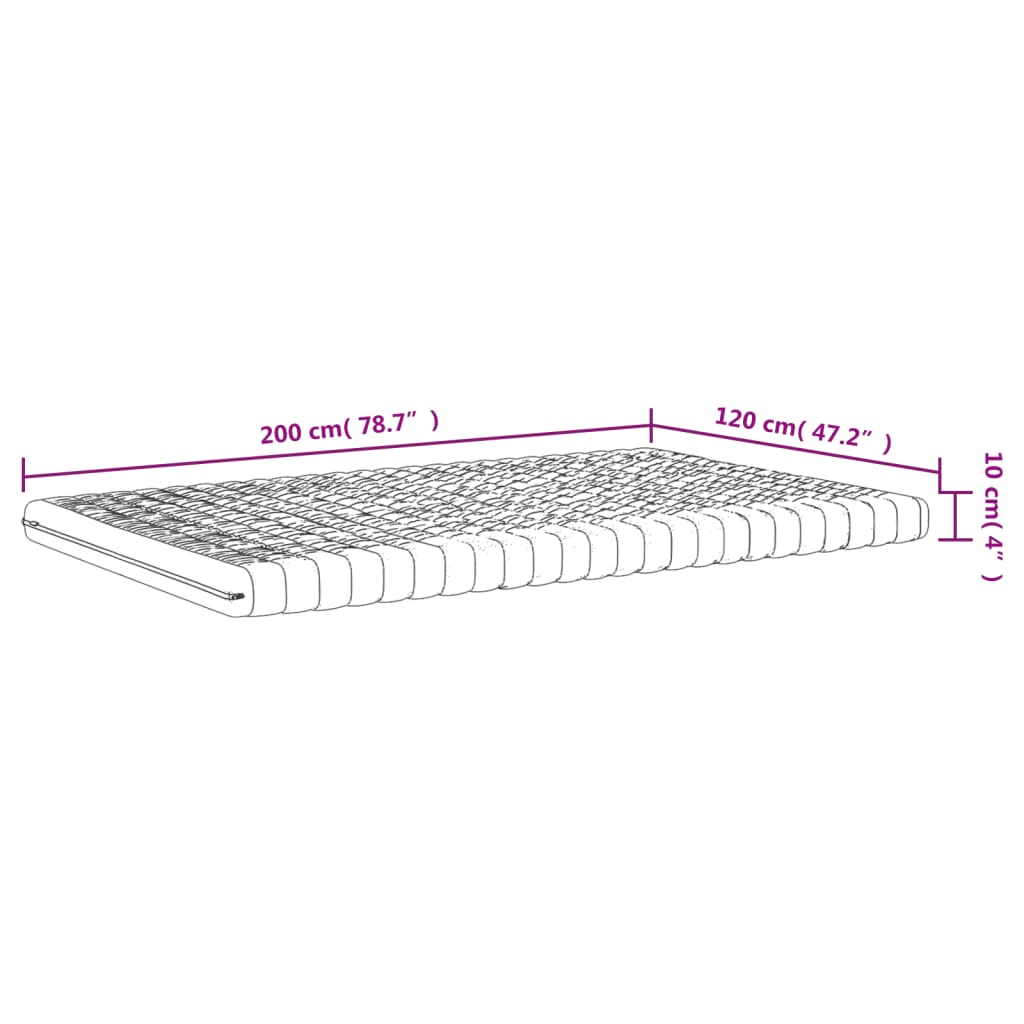 Materasso in Schiuma Bianco 120x200 cm 7 Zone Durezza 20 ILD 356354