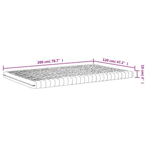 Materasso in Schiuma Bianco 120x200 cm 7 Zone Durezza 20 ILD 356354