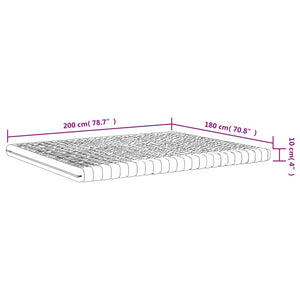 Materasso in Schiuma Bianco 180x200 cm 7 Zone Durezza 20 ILD 356358