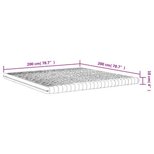 Materasso in Schiuma Bianco 200x200 cm 7 Zone Durezza 20 ILD 356359