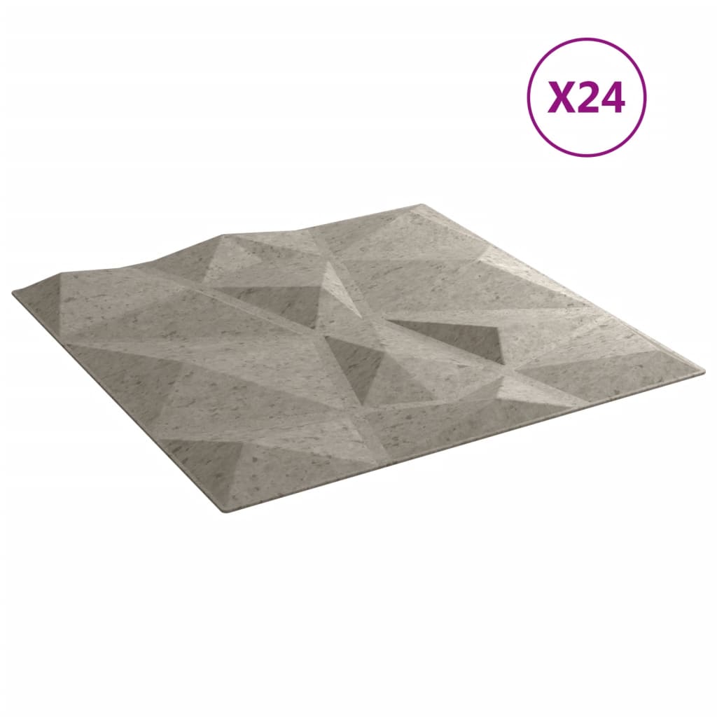 Pannelli Murali 24 pz Grigio Cemento 50x50 cm XPS 6 m² Diamantecod mxl 94420