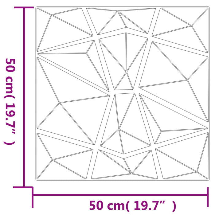 Pannelli Murali 24 pz Grigio Cemento 50x50 cm EPS 6 m² Diamante 356927