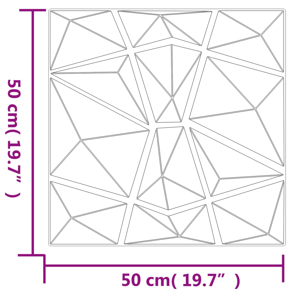 Pannelli Murali 48 pz Verdi 50x50 cm XPS 12 m² Diamante 356930