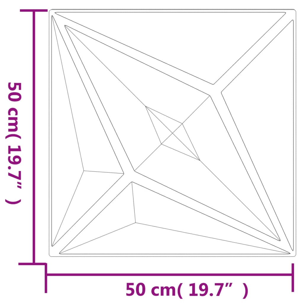 Pannelli Murali 12 pz Neri 50x50 cm EPS 3 m² Stella 356934