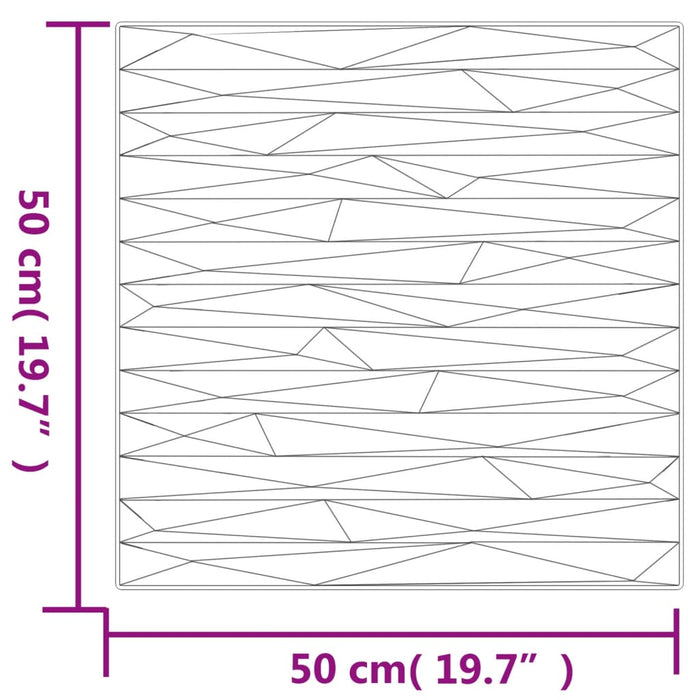 Pannelli Murali 48 pz Neri 50x50 cm EPS 12 m² Pietra 356942