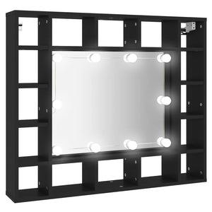 Armadietto a Specchio con LED Nero 91x15x76,5 cmcod mxl 130042