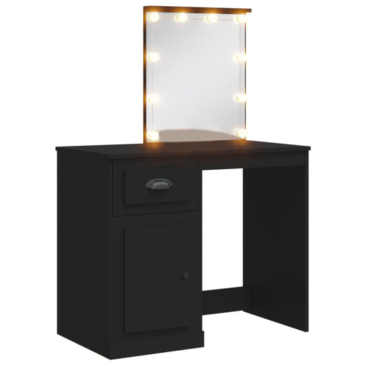 Toeletta con Luci LED Nera 90x42x132,5 cmcod mxl 106504