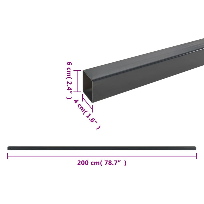 Pali per Recinzione da Giardino 10 pz Grigi 200 cm in Acciaio 3196168