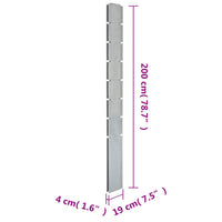 Pali per Recinzione da Giardino 10 pz Argento 200 cm in Acciaio 3196177