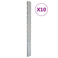 Pali per Recinzione da Giardino 10 pz Argento 240 cm in Acciaiocod mxl 77067