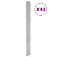 Pali per Recinzione da Giardino 40 pz Argento 240 cm in Acciaiocod mxl 124995