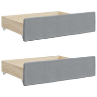 Cassetti da Letto 2pz Grigio Chiaro Legno Multistrato e Tessuto 833910