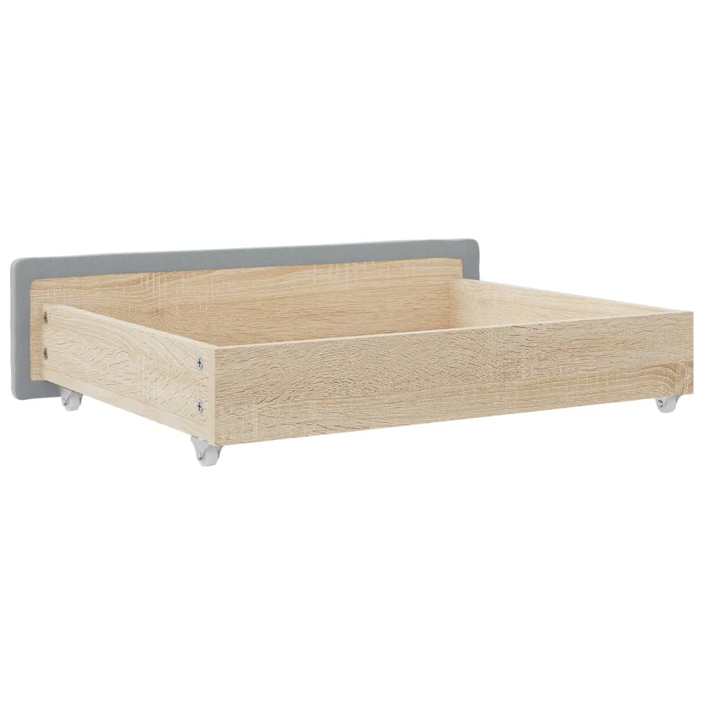 Cassetti da Letto 2pz Grigio Chiaro Legno Multistrato e Tessuto 833910