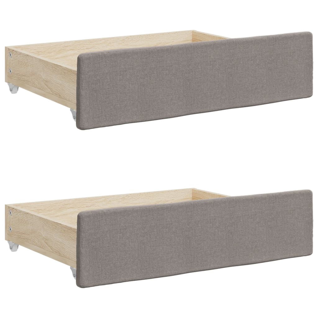 Cassetti da Letto 2pz Tortora in Legno Multistrato e Tessutocod mxl 126686