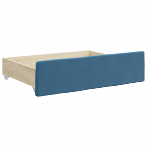 Cassetti da Letto 2pz Blu in Legno Multistrato e Velluto 833915