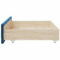 Cassetti da Letto 2pz Blu in Legno Multistrato e Velluto 833915