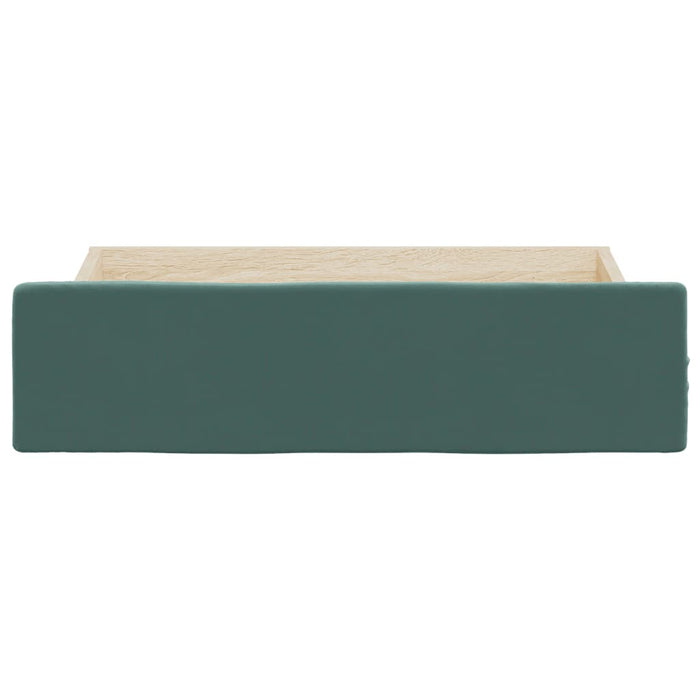 Cassetti da Letto 2pz Verde Scuro Legno Multistrato e Velluto 833918