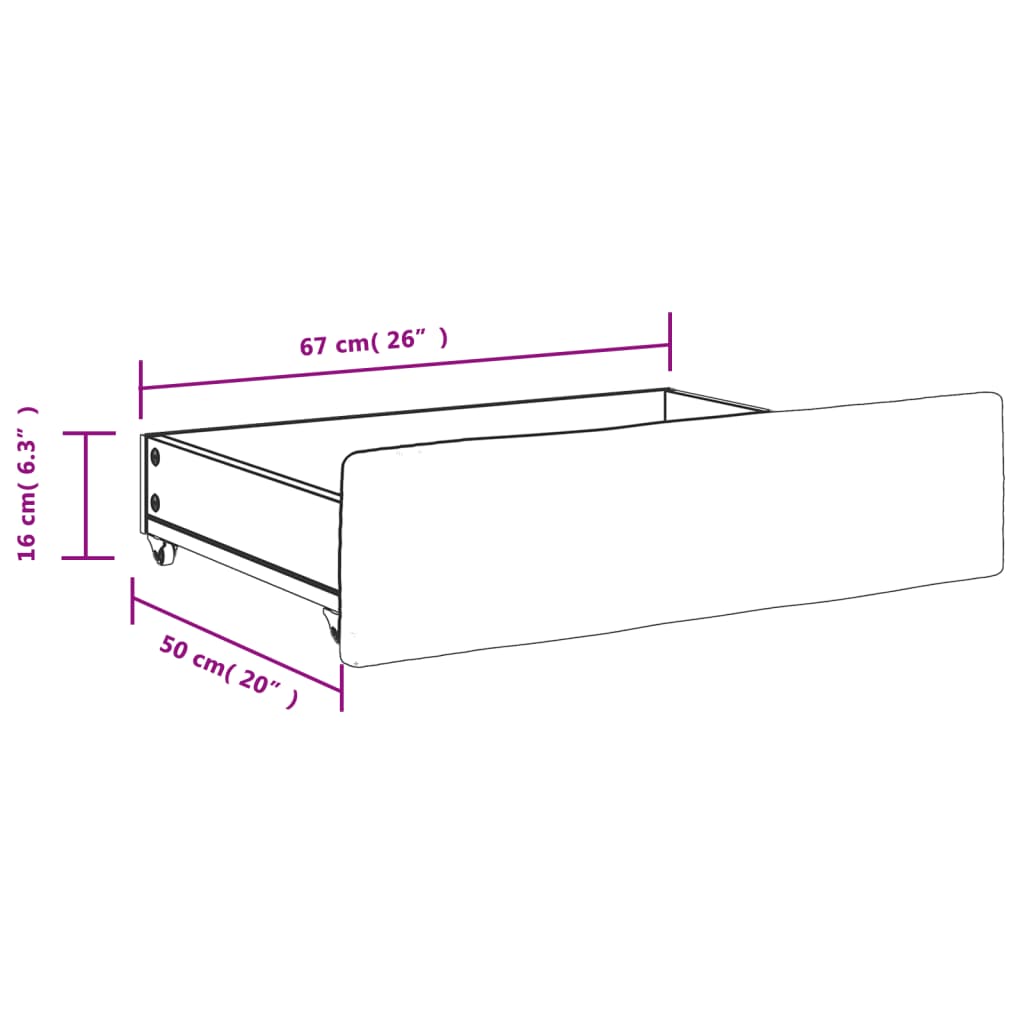 Cassetti da Letto 2pz Bianchi in Legno Multistrato e Similpelle 833923