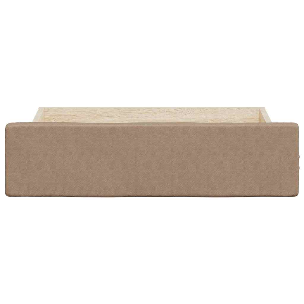 Cassetti da Letto 2pz Cappuccino Legno Multistrato e Similpelle 833925