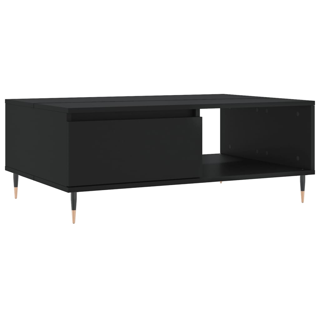 Tavolino da Salotto Nero 90x60x35 cm in Legno Multistrato 827053