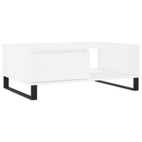 Tavolino da Salotto Bianco 90x60x35 cm in Legno Multistrato 827068