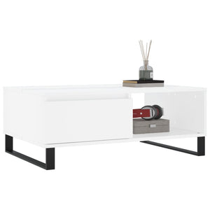 Tavolino da Salotto Bianco 90x60x35 cm in Legno Multistrato 827068