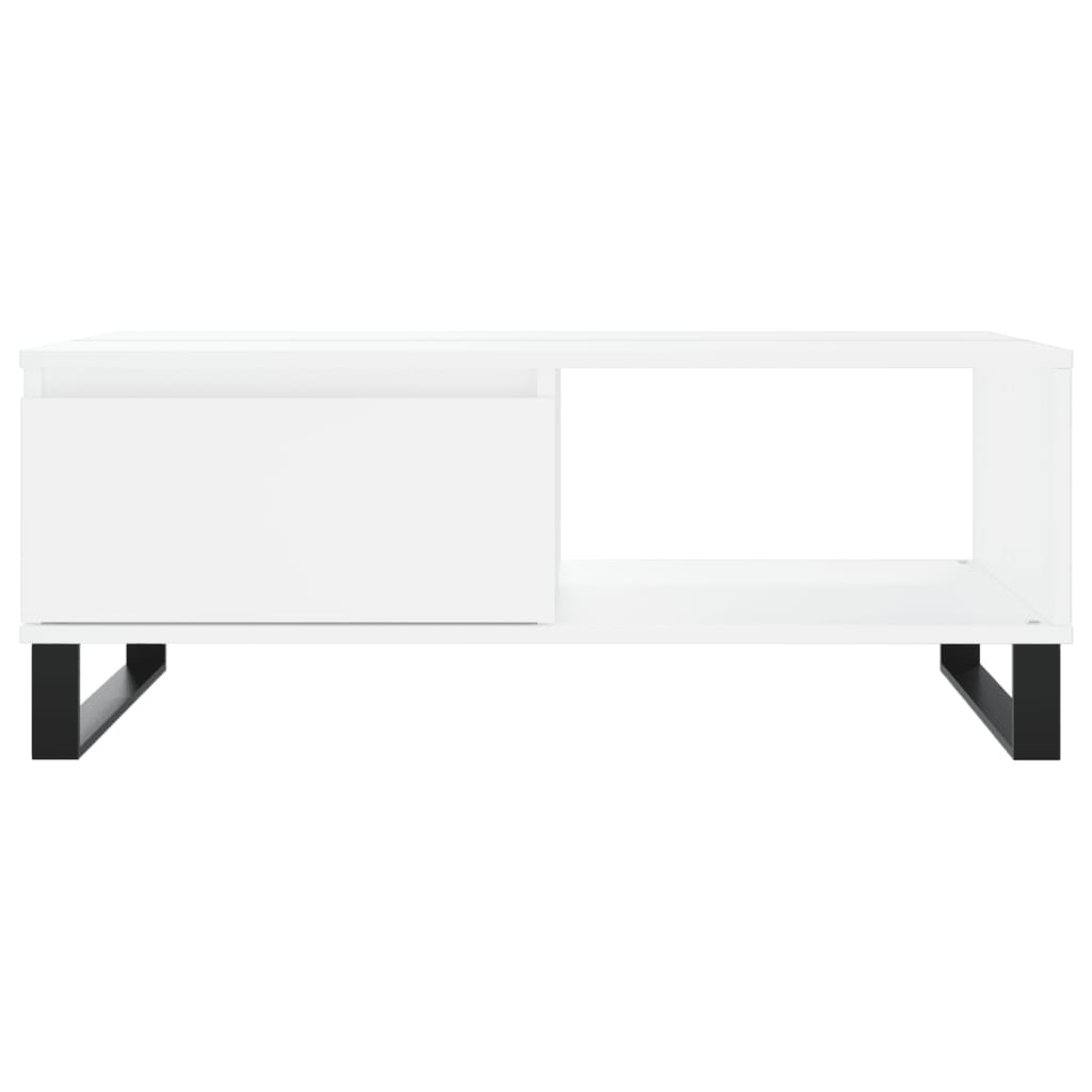 Tavolino da Salotto Bianco 90x60x35 cm in Legno Multistrato 827068