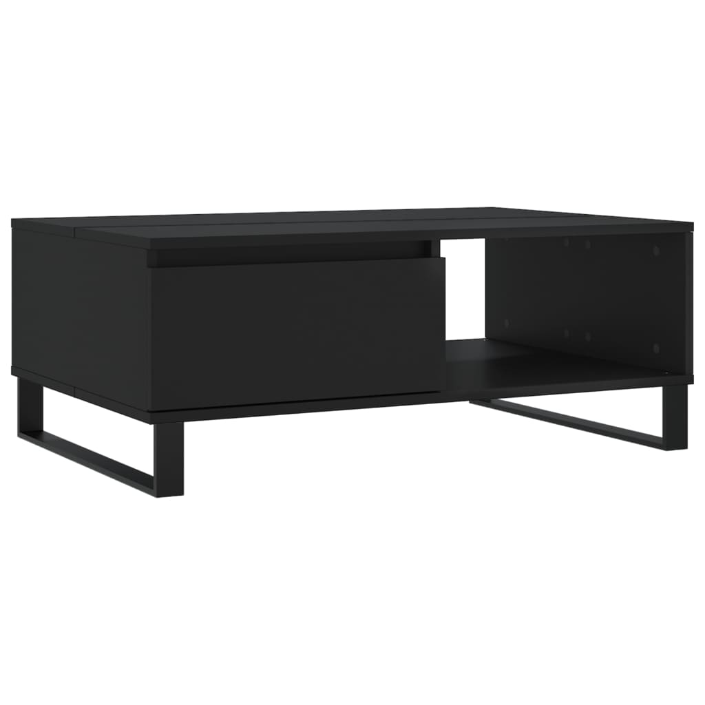 Tavolino da Salotto Nero 90x60x35 cm in Legno Multistrato 827069