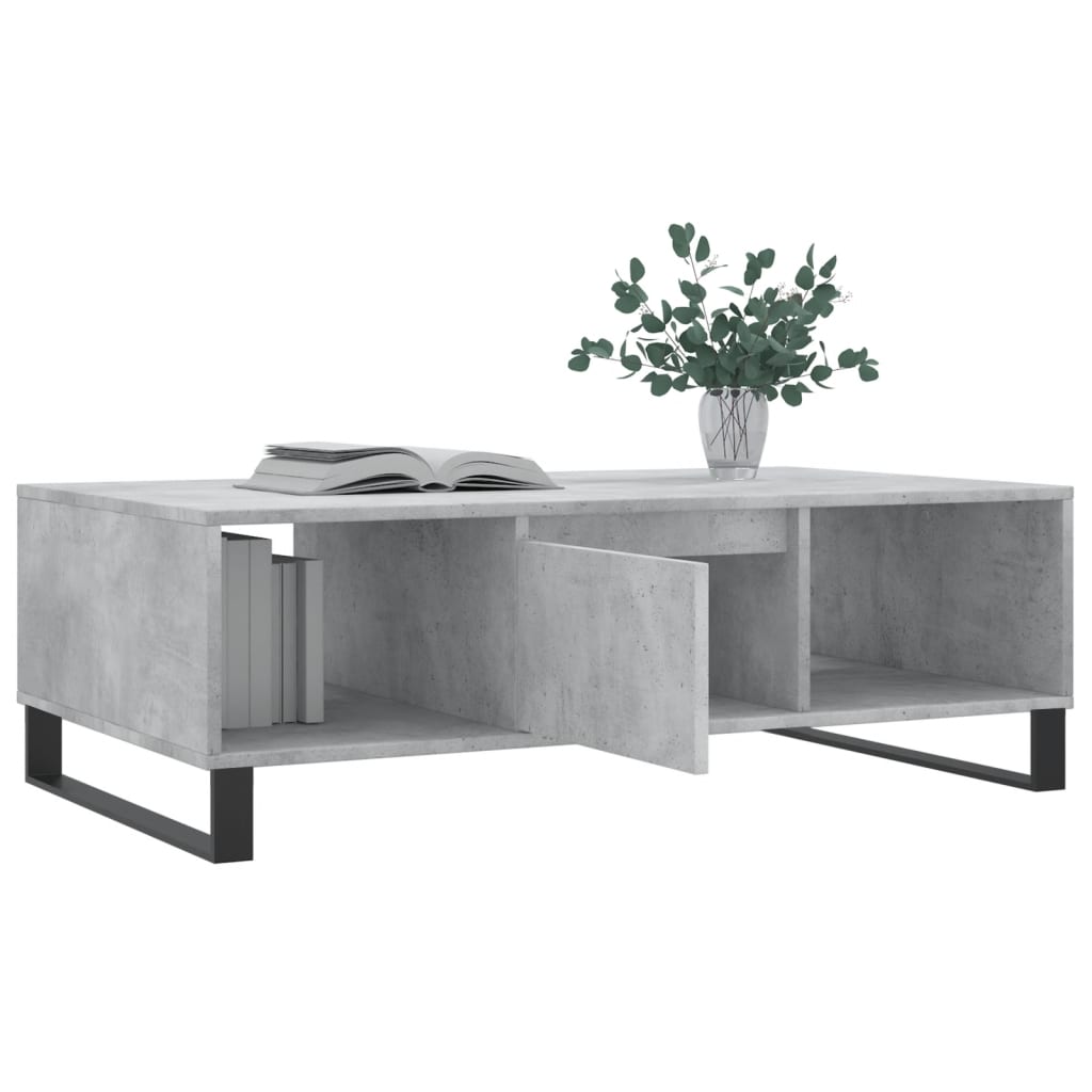 Tavolino Salotto Grigio Cemento 104x60x35 cm Legno Multistrato 827096