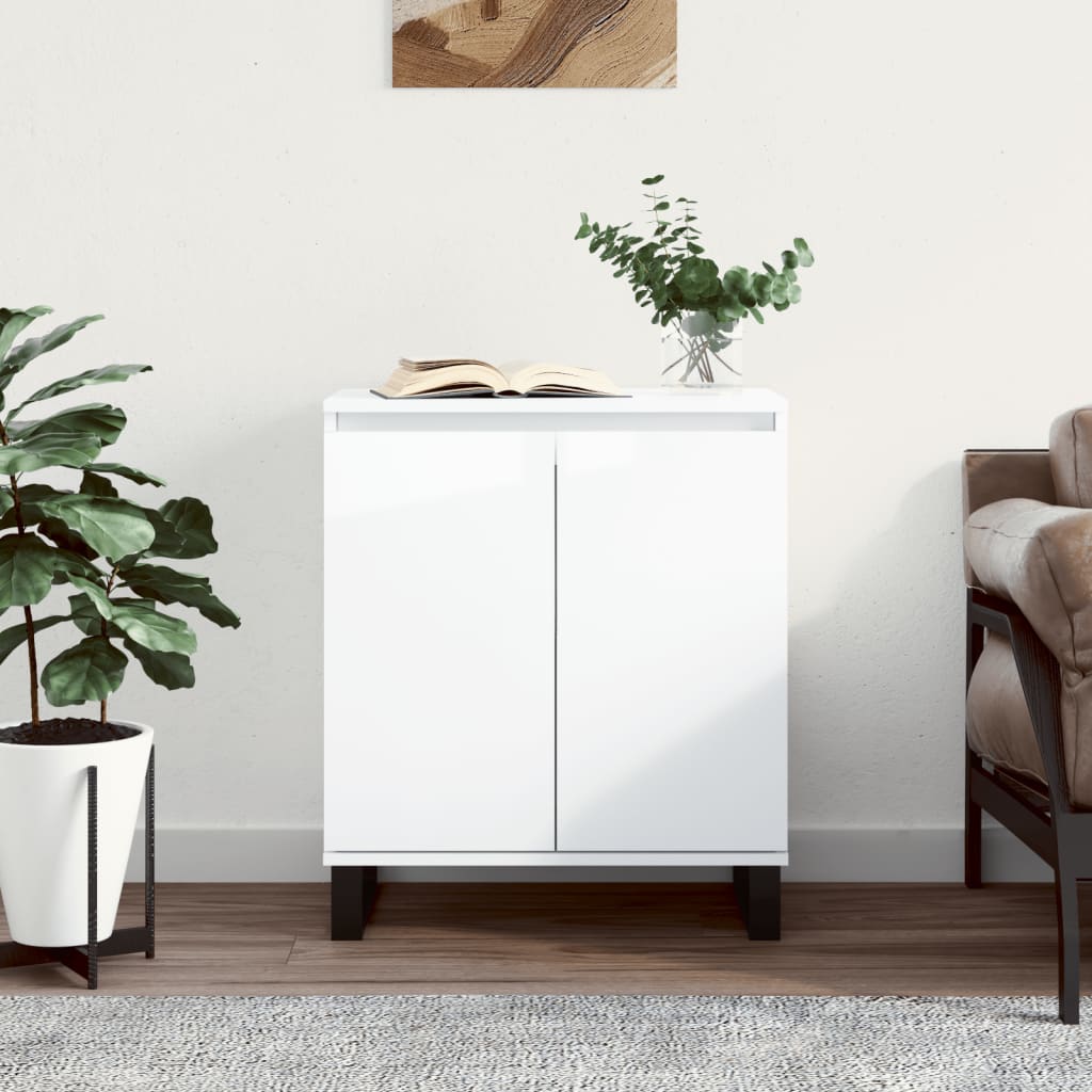 Credenza Bianco Lucido 60x35x70 cm in Legno Multistratocod mxl 104060