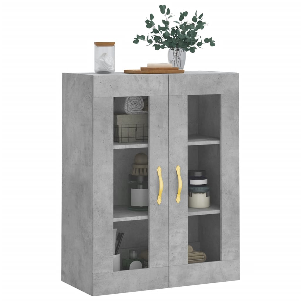 Mobile a Parete Grigio Cemento 69,5x34x90 cm 828464