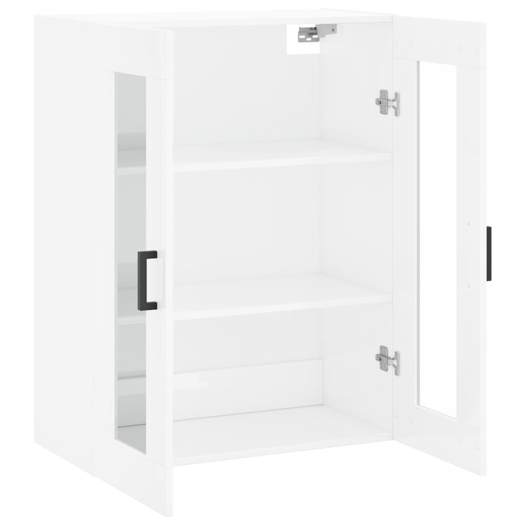 Mobile a Parete Bianco Lucido 69,5x34x90 cm 828478