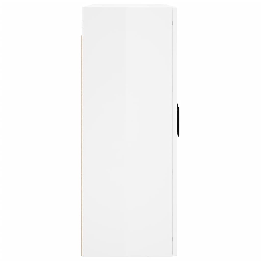 Mobile a Parete Bianco Lucido 69,5x34x90 cm 828486