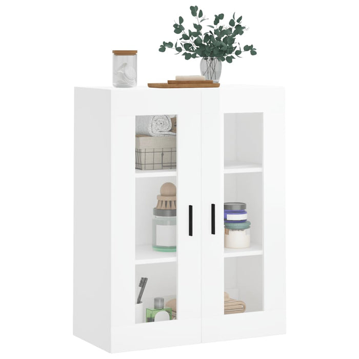 Mobile a Parete Bianco Lucido 69,5x34x90 cm 828494