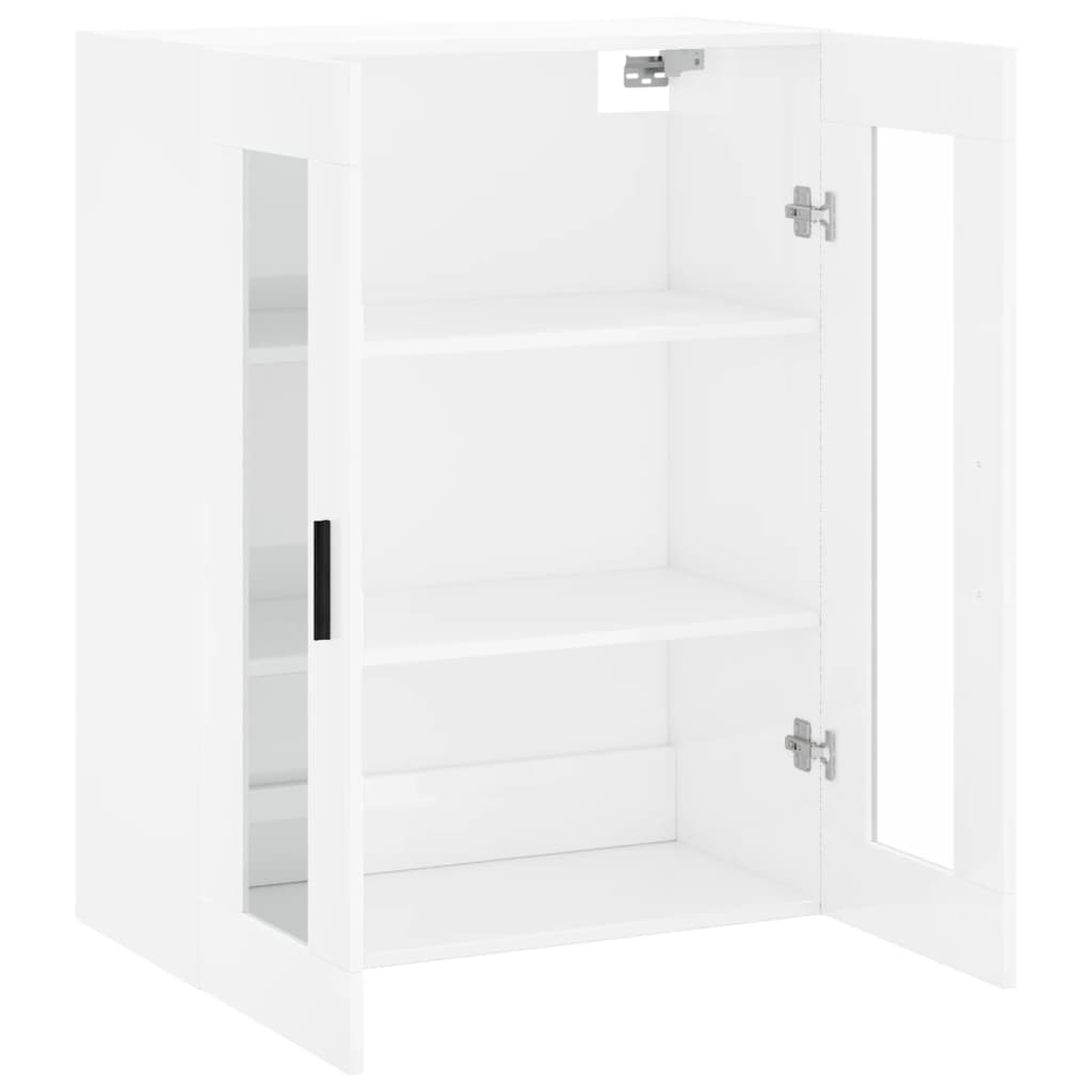 Mobile a Parete Bianco Lucido 69,5x34x90 cm 828494