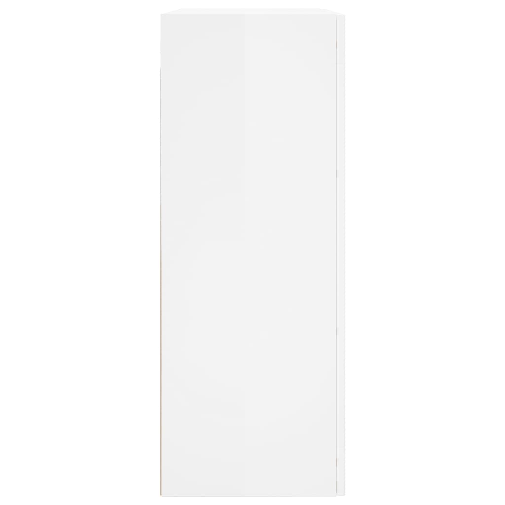 Mobile a Parete Bianco Lucido 69,5x34x90 cm 828494