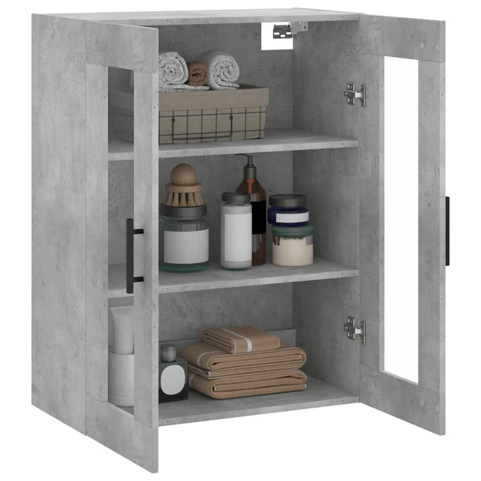 Mobile a Parete Grigio Cemento 69,5x34x90 cm 828504