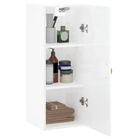 Mobile a Parete Bianco Lucido 34,5x34x90 cm 828830