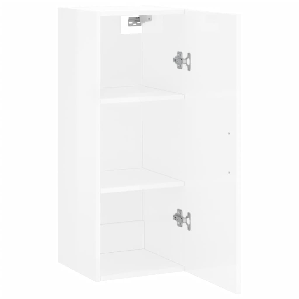 Mobile a Parete Bianco Lucido 34,5x34x90 cm 828838