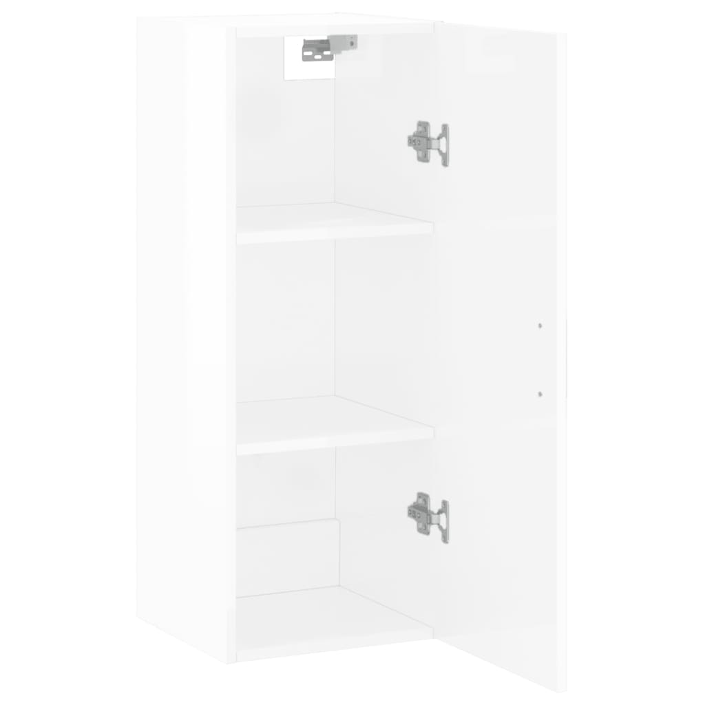 Mobile a Parete Bianco Lucido 34,5x34x90 cm 828870