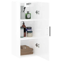 Mobile a Parete Bianco Lucido 34,5x34x90 cm 828878